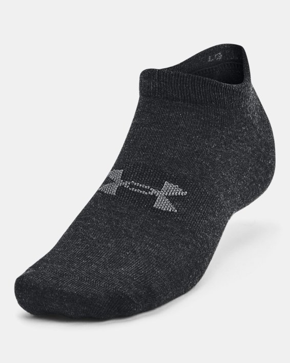 Unisex UA Essential No Show 3-Pack Socks in Black image number 1